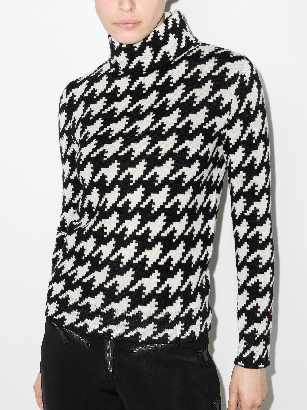 black houndstooth merino-wool sweater