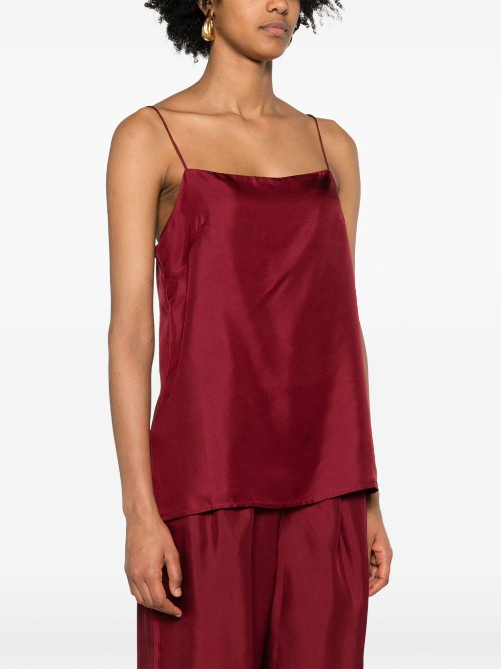 Red Tulum Silk Camisole