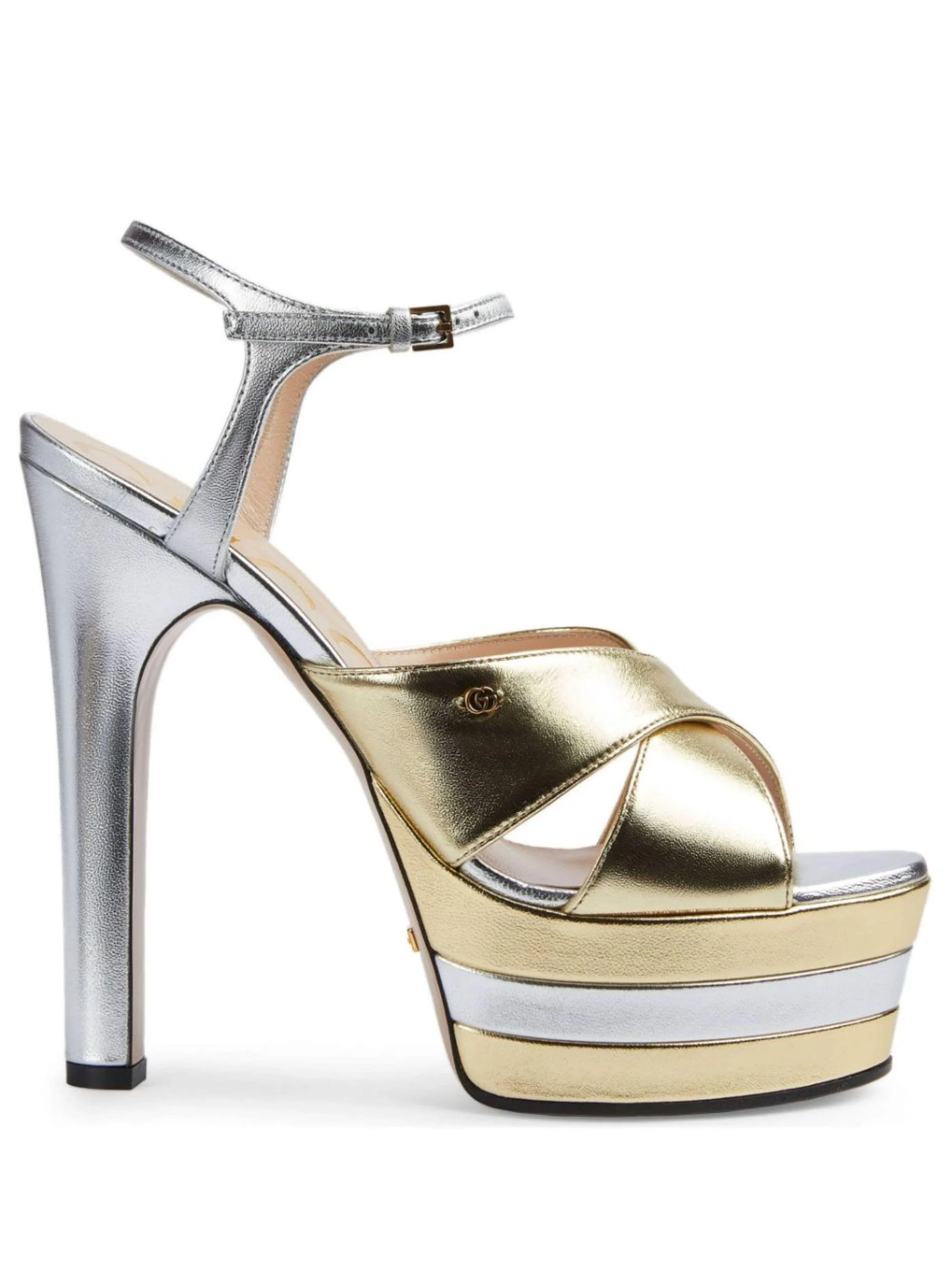 Gold-tone Platform 135 Leather Sandals