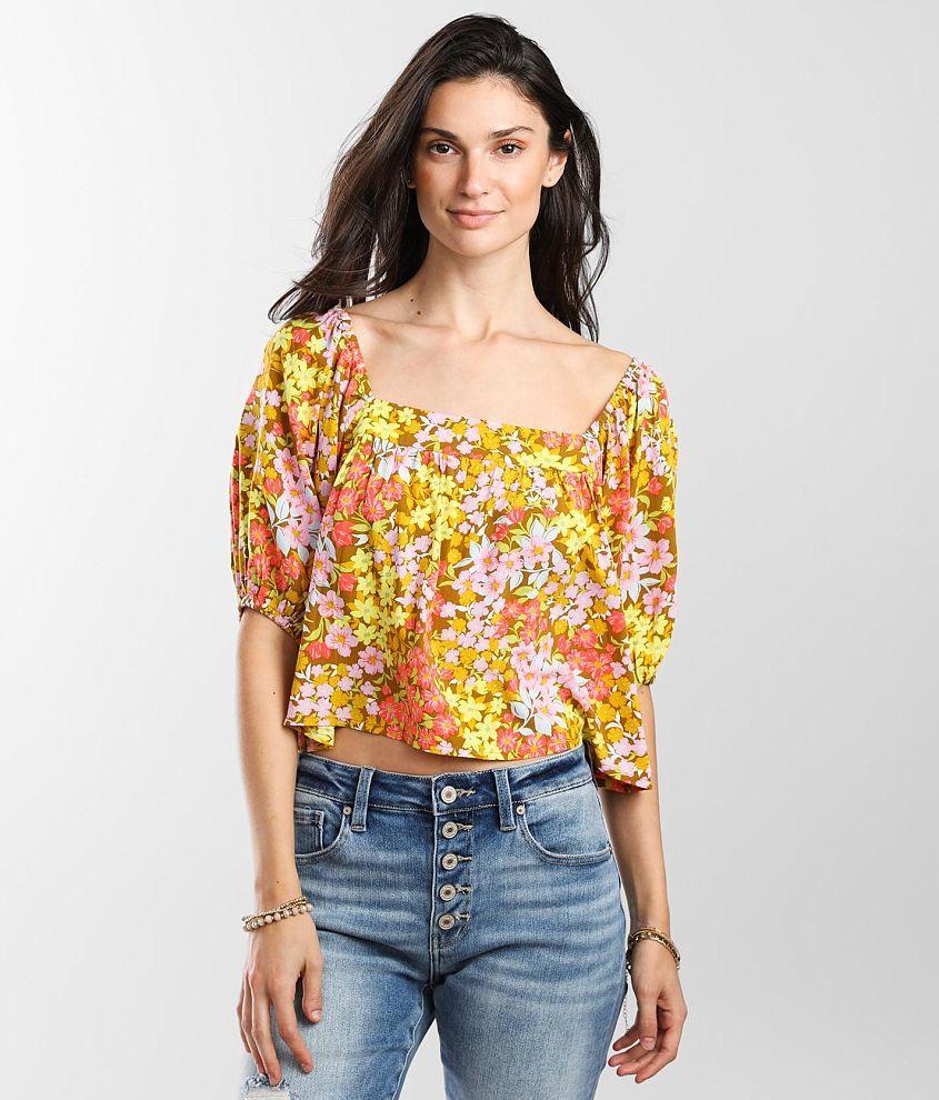 Beach Daze Puff Sleeve Cropped Top