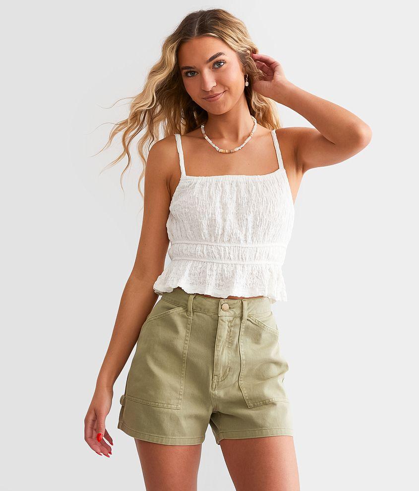 Free Flow Peplum Cropped Tank Top