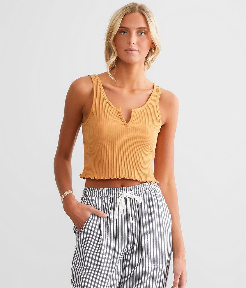 Notch Ribbed Tank Top