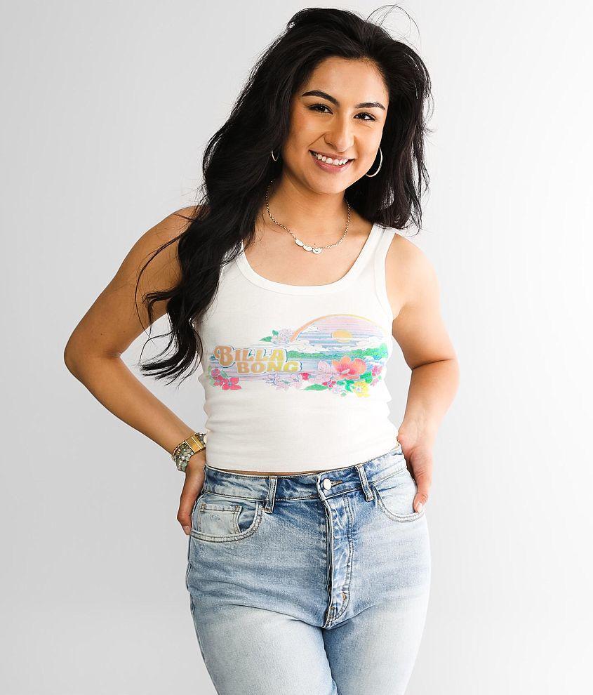 Island Flower Cropped Tank Top