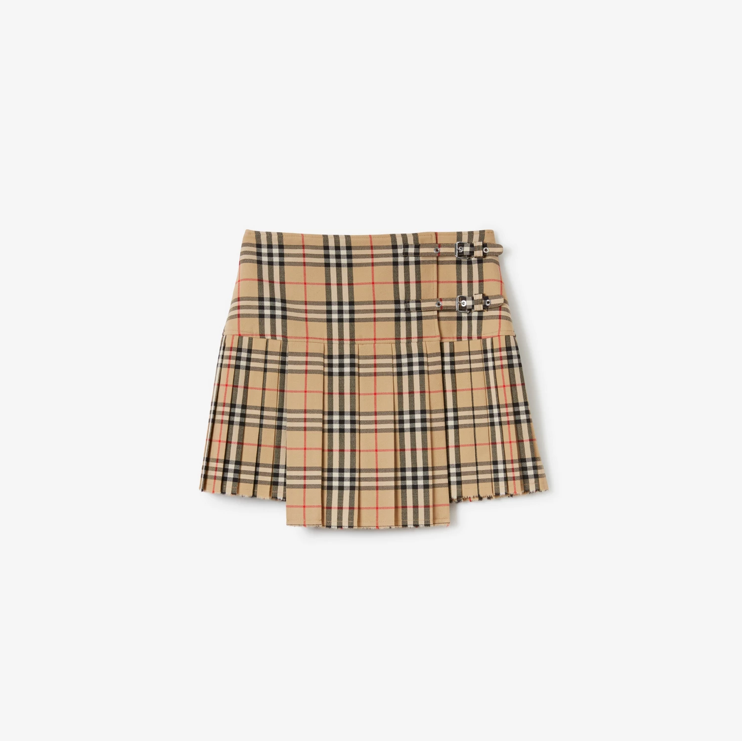 Pleated Check Wool Mini Kilt