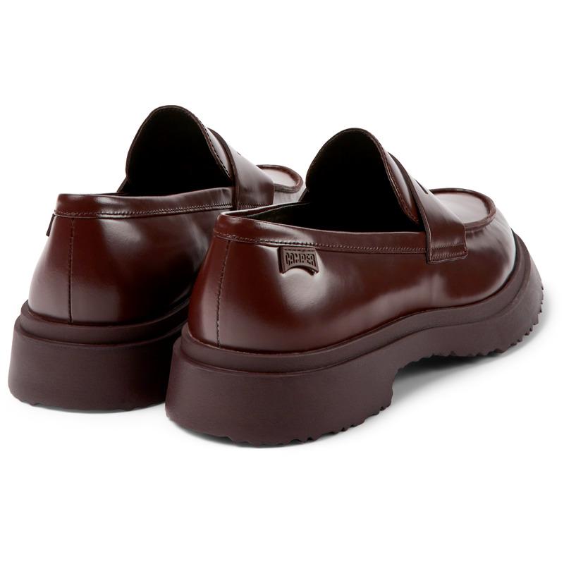 Burgundy leather loafers for men