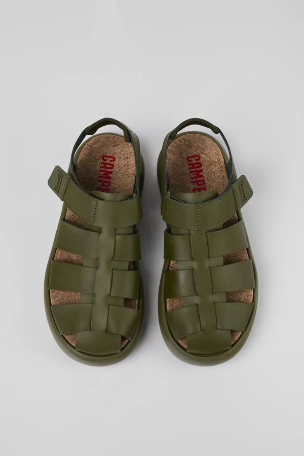 Green Leather Sandal for Men