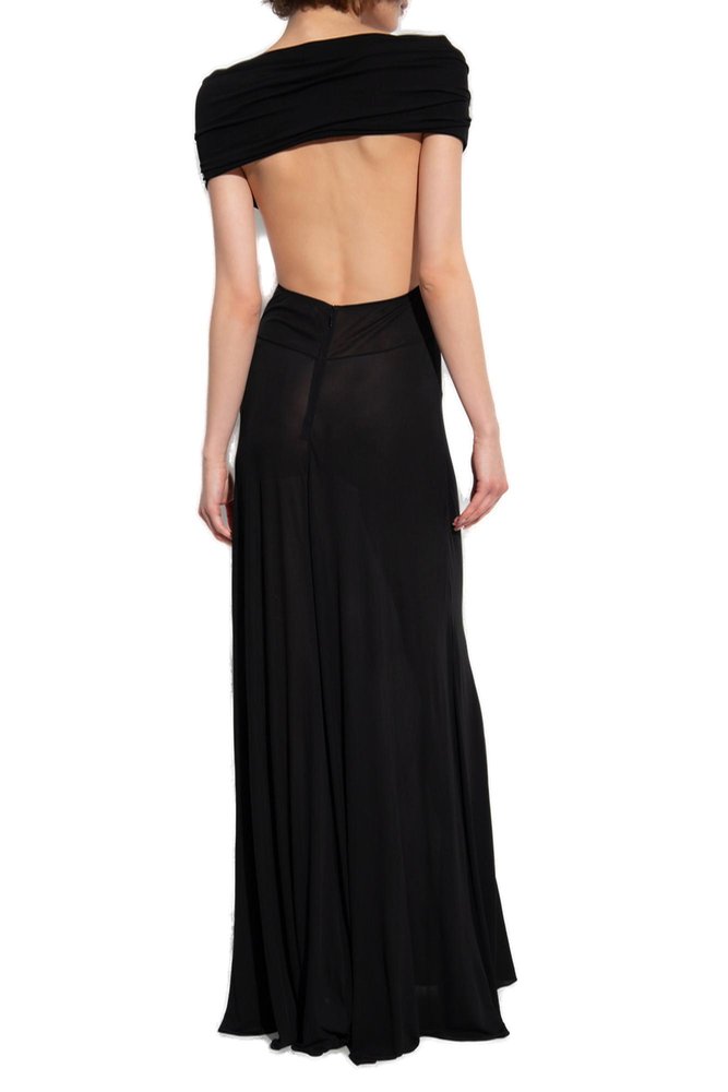 Saint Laurent Off-Shoulder Backless Dress