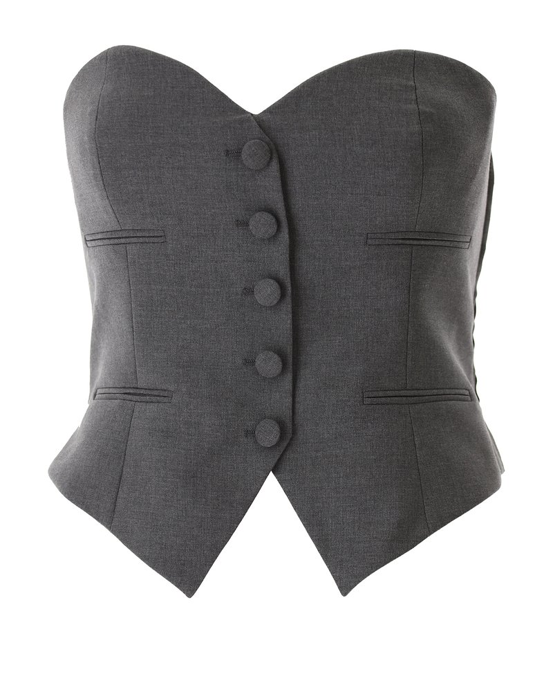 Moschino Strapless Cropped Sweetheart-Neck Vest