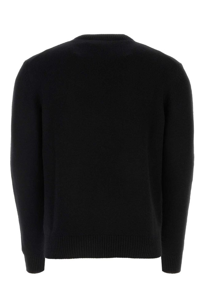 Prada Logo Embroidered Crewneck Knit Sweater