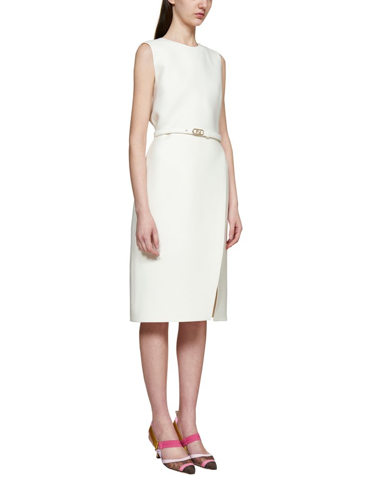 Fendi Belted Sleeveless Crewneck Dress