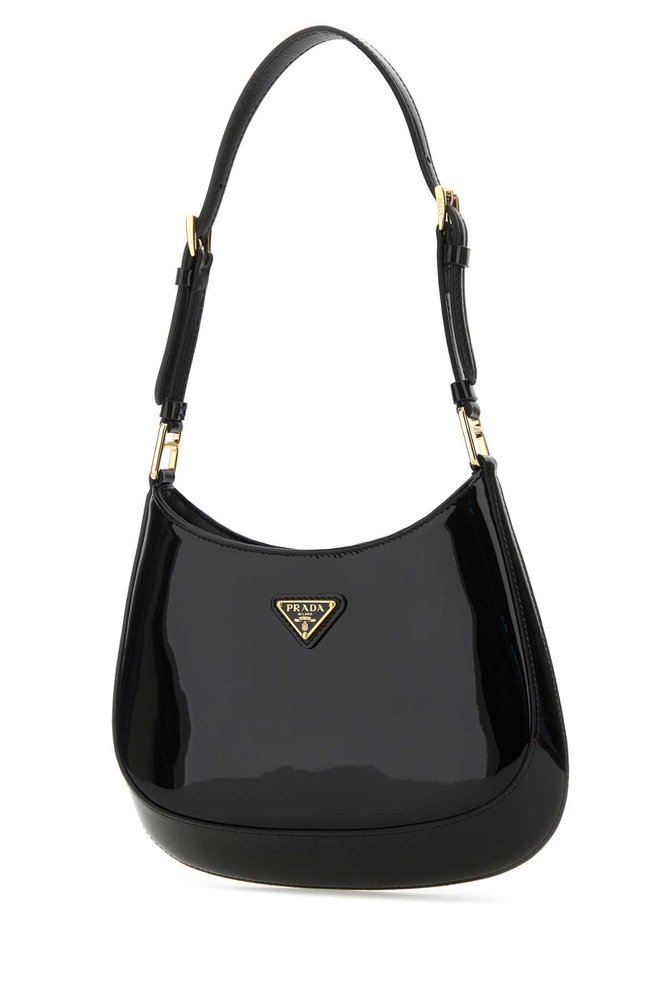 Prada Cleo Logo Plaque Shoulder Bag