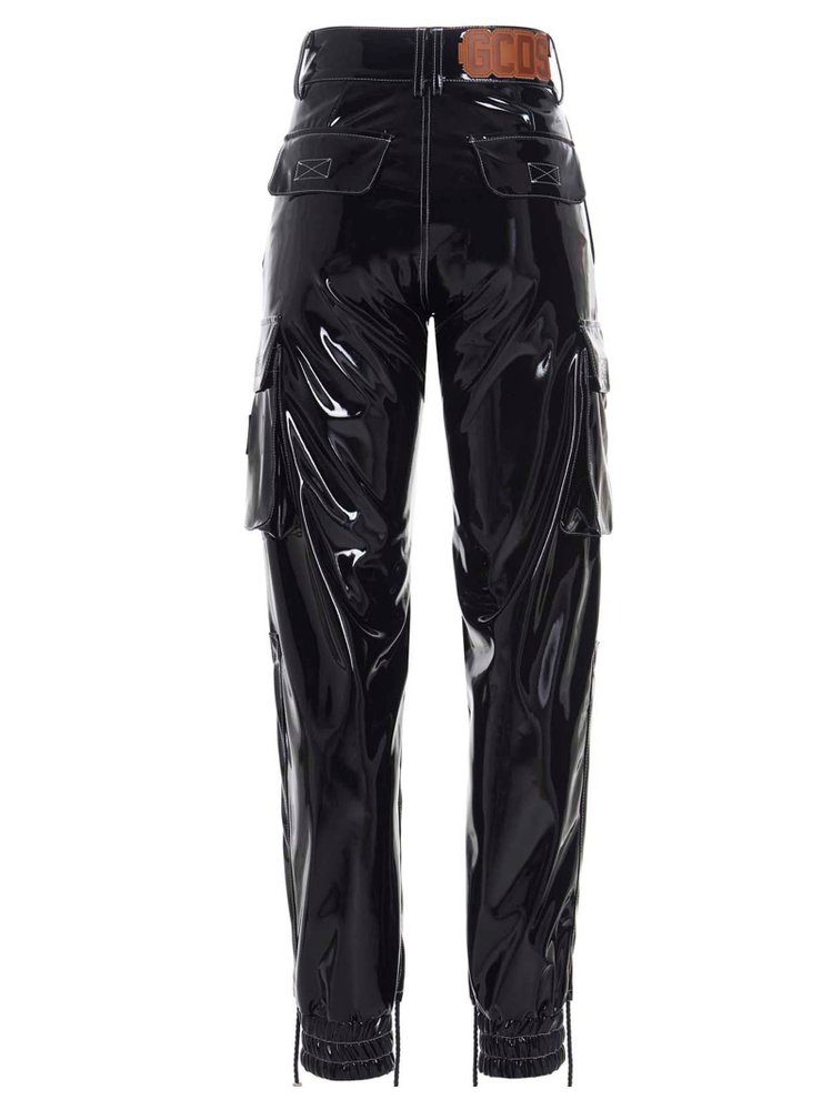 GCDS High-Shine Finish Flap Pocket Cargo Pants