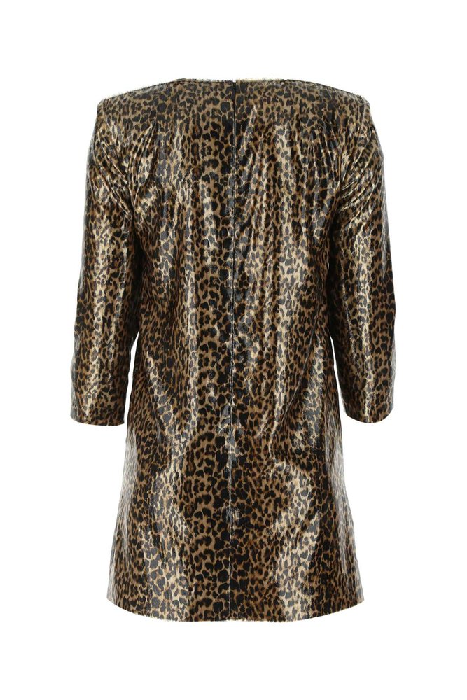 Saint Laurent Leopard Print Mini Dress