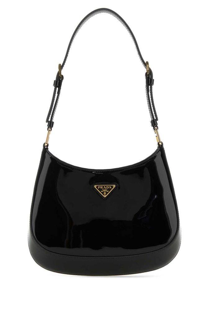 Prada Cleo Logo Plaque Shoulder Bag