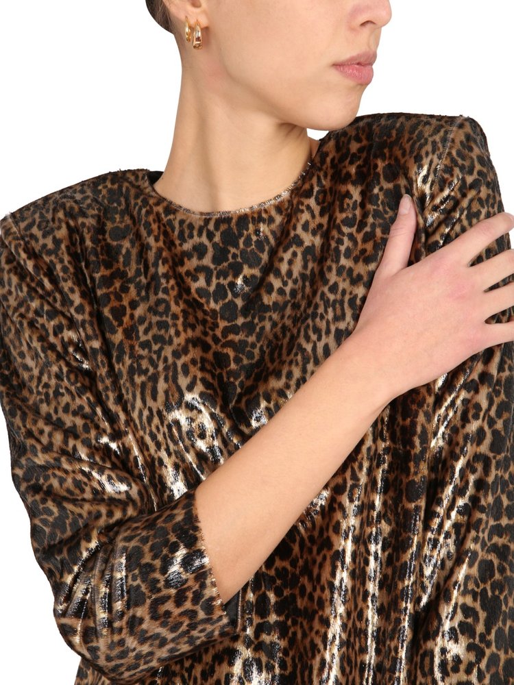 Saint Laurent Leopard Print Mini Dress