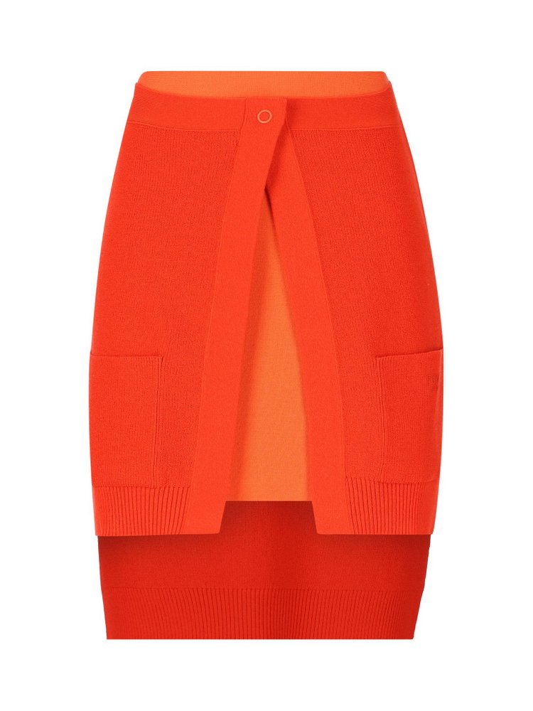 Fendi Double-Layer Short Fitted Skirt