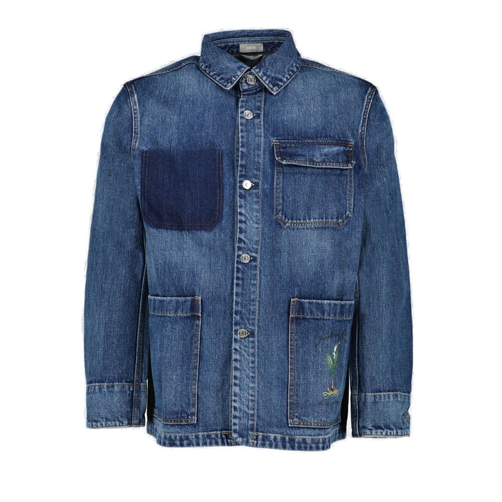 Dior Homme Collared Button-Up Denim Jacket