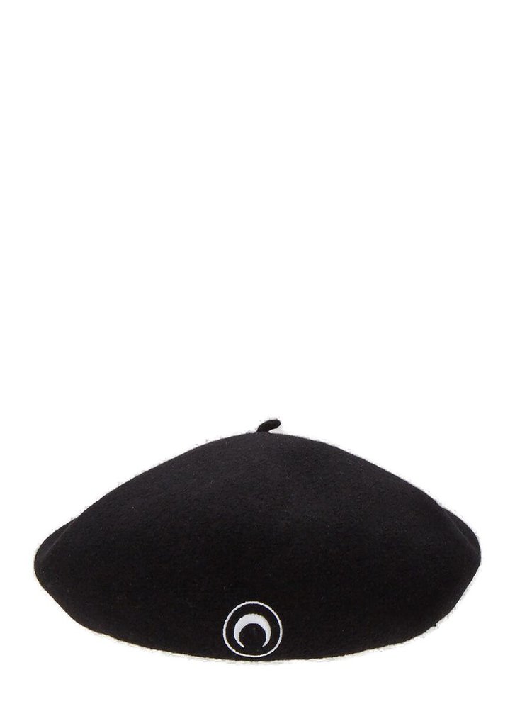 Marine Serre Moon Logo Embroidered Beret Hat