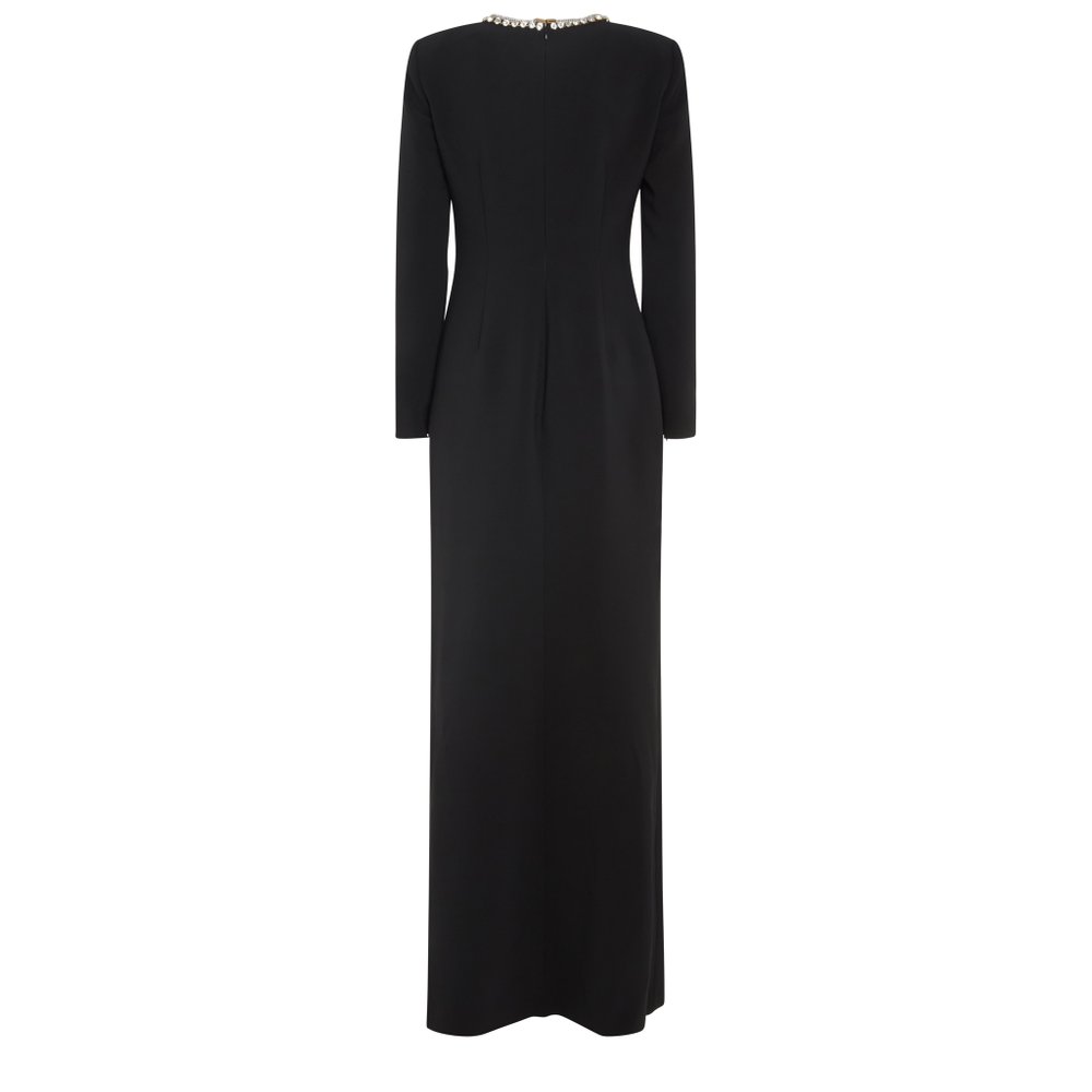 Elie Saab Embellished Cut-Out Long-Sleeved Dress