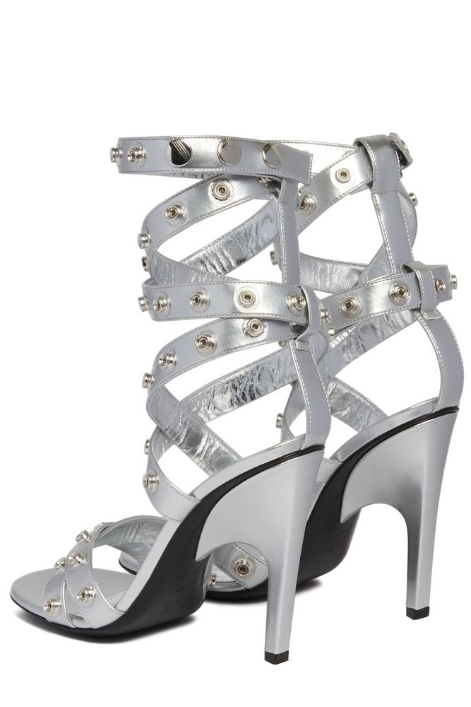 The Attico Cosmo Double Ankle Strap Press-Stud Detailed Sandals