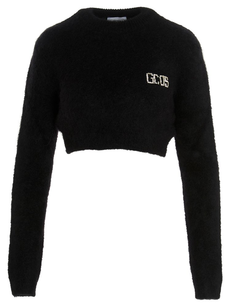 GCDS Embellished Logo Cropped Jumper