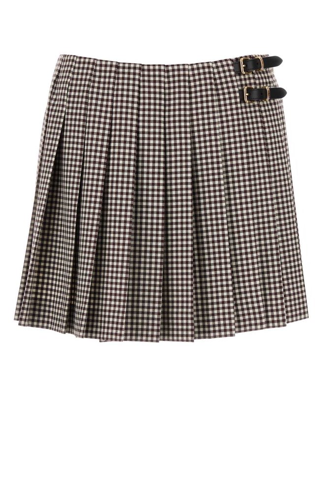 Miu Miu Plaid Pleat Mini Skirt