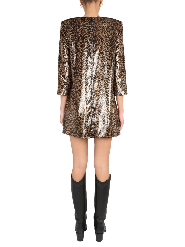 Saint Laurent Leopard Print Mini Dress