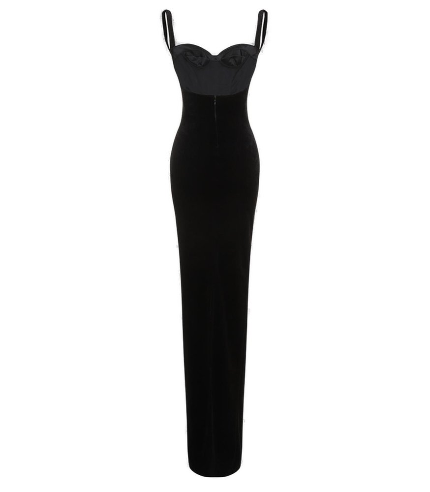 Balenciaga Sleeveless Fitted Velvet Gown