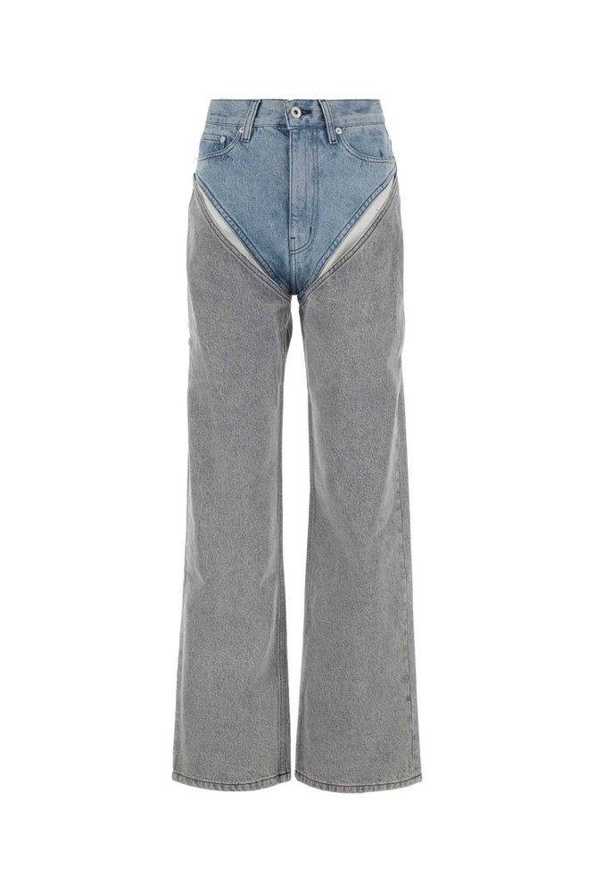 Y/Project Cut-Out Detailed Wide-Leg Jeans