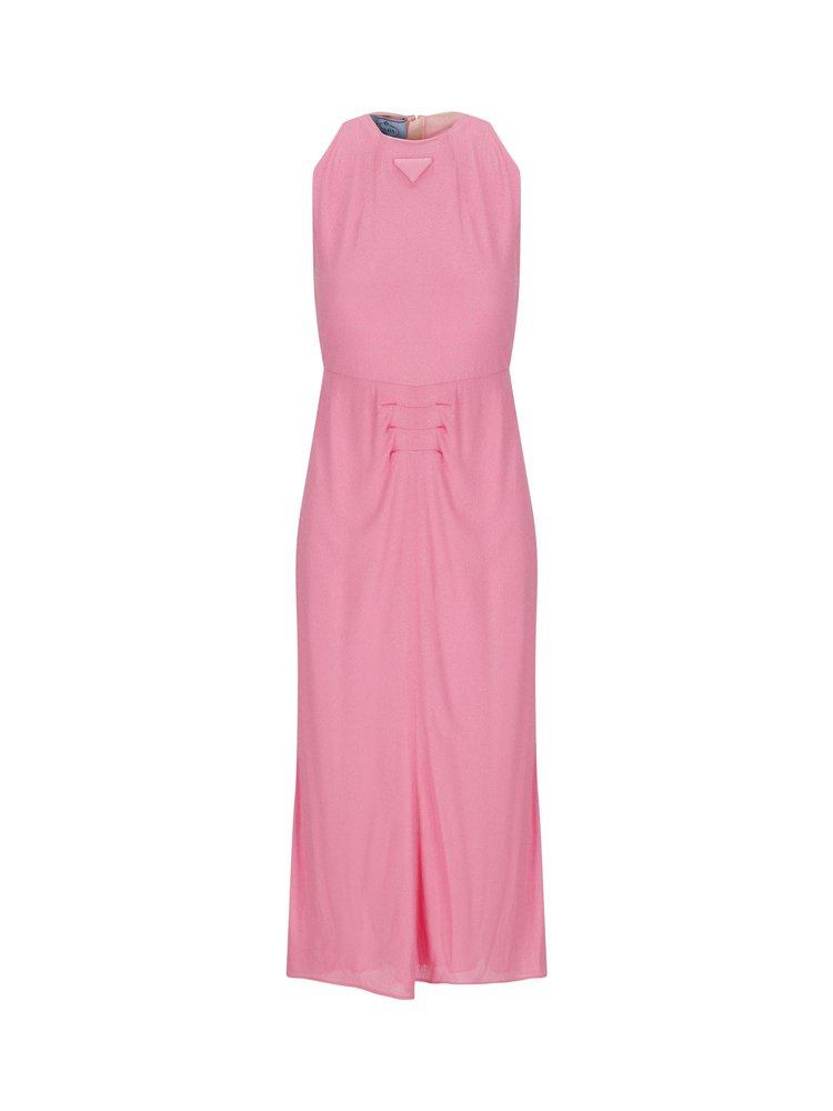 Prada Roundneck Ruched Dress