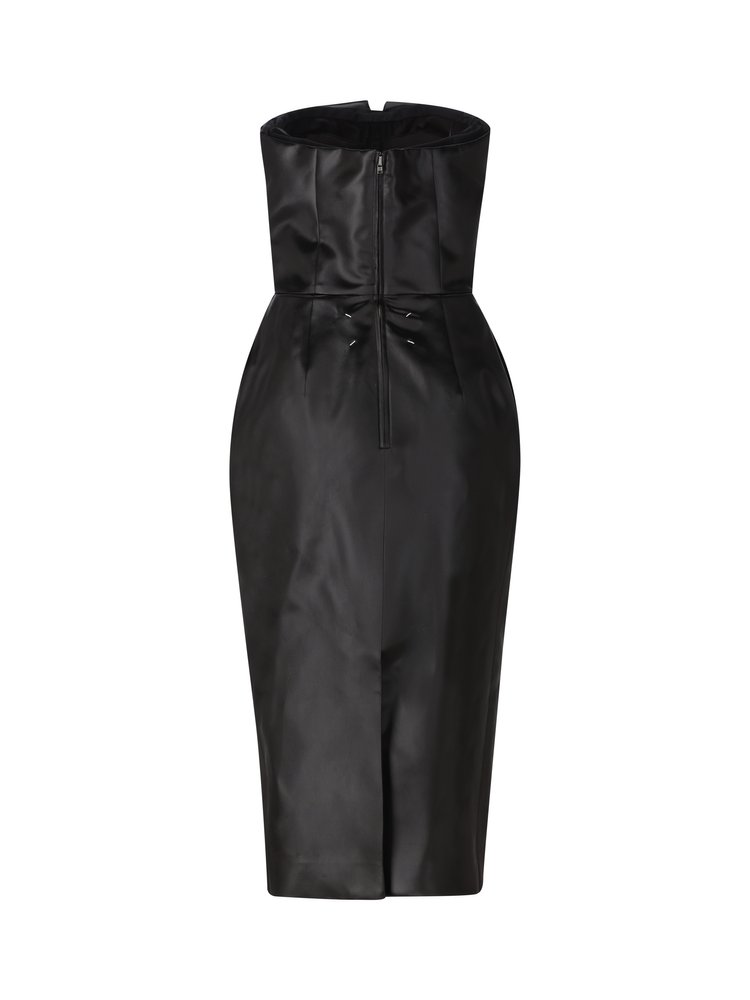 Maison Margiela Strapless Pleat-Detailed Midi Dress