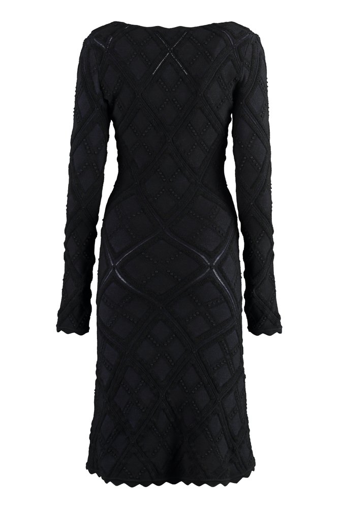 Burberry Aran Long-Sleeved Flared Knitted Dress