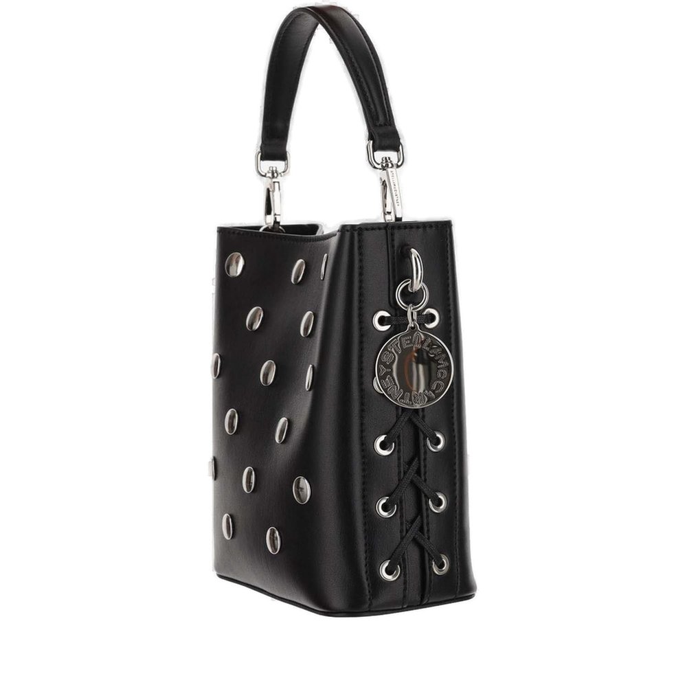 Stella McCartney Frayme Studded Small Bucket Bag