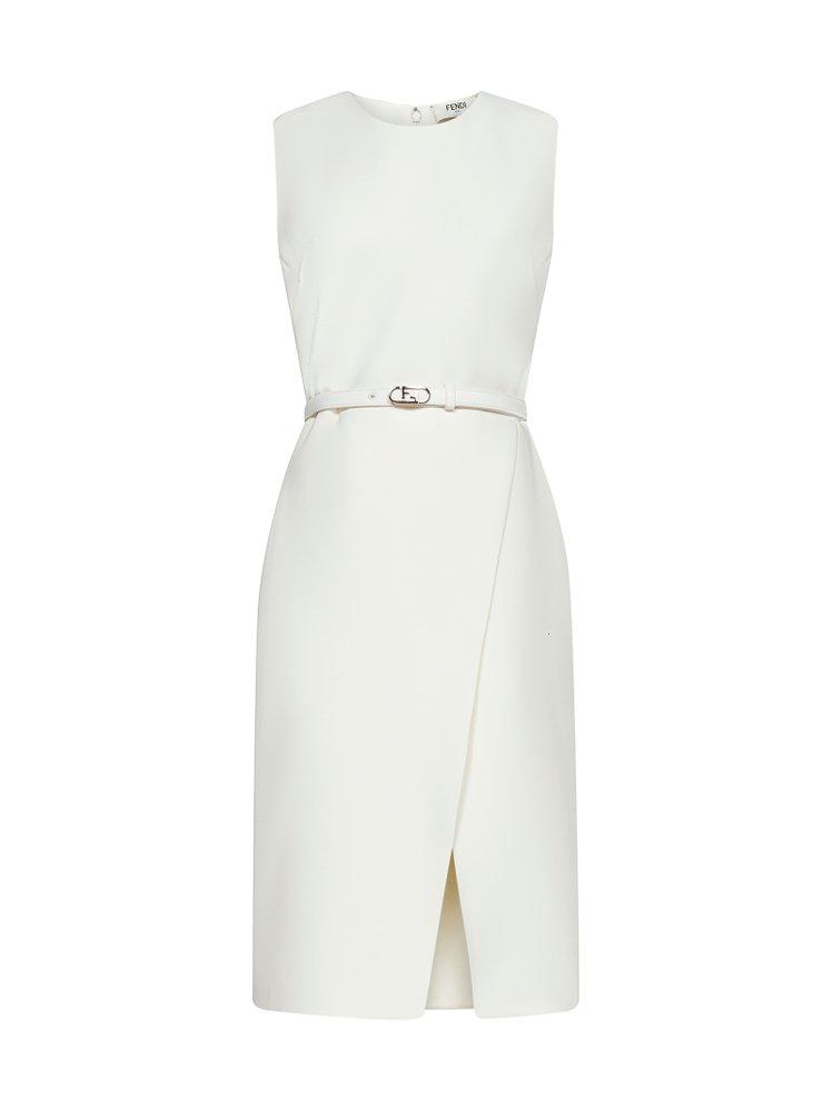 Fendi Belted Sleeveless Crewneck Dress