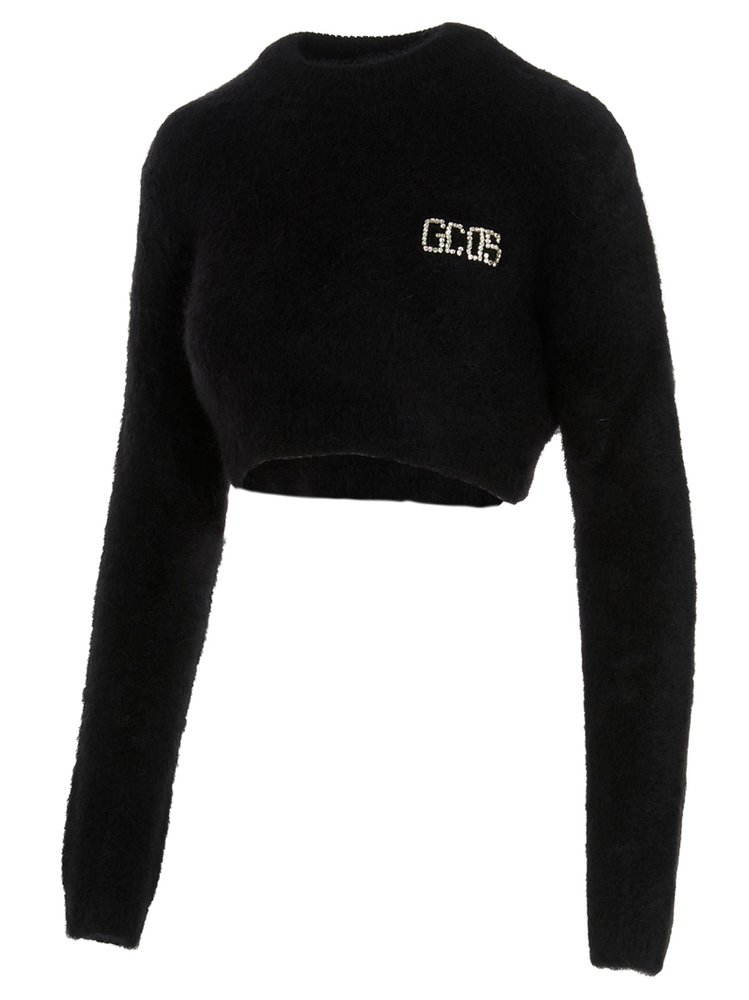 GCDS Embellished Logo Cropped Jumper