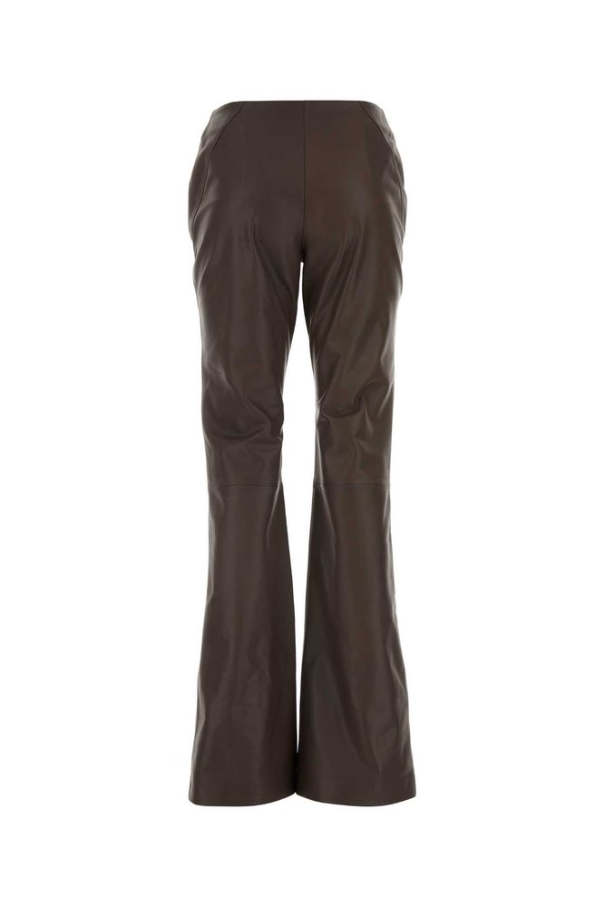 Alberta Ferretti Low-Rise Flared Leather Trousers