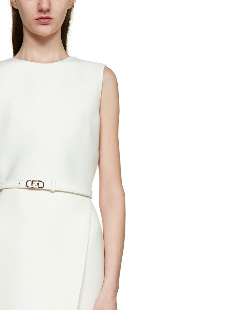 Fendi Belted Sleeveless Crewneck Dress