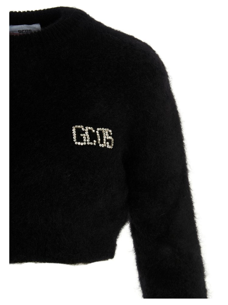 GCDS Embellished Logo Cropped Jumper