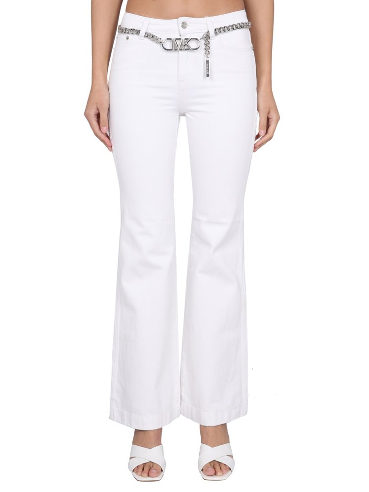 Michael Michael Kors Low-Rise Chain-Linked Flared Trousers