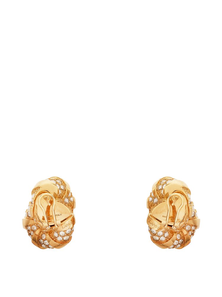 Lanvin Mélodie Embellished Logo Detailed Earrings