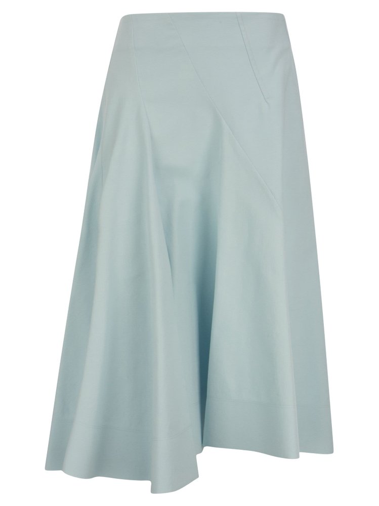 Sportmax Asymmetrical Pleated Midi Skirt