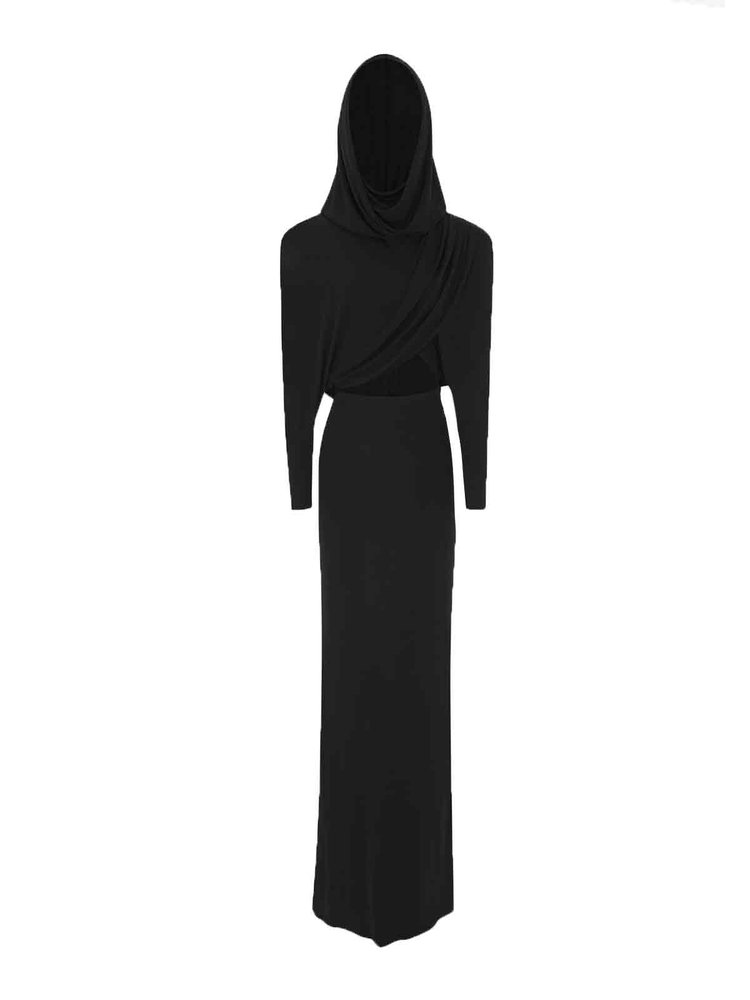 Saint Laurent Long-Sleeved Hooded Dress