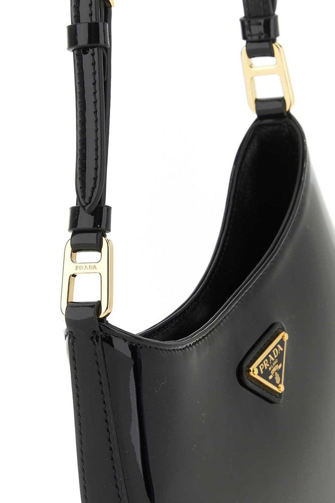 Prada Cleo Logo Plaque Shoulder Bag