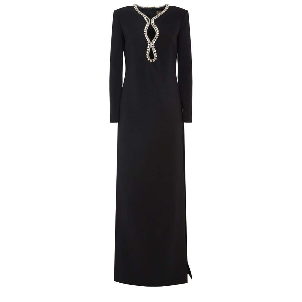 Elie Saab Embellished Cut-Out Long-Sleeved Dress