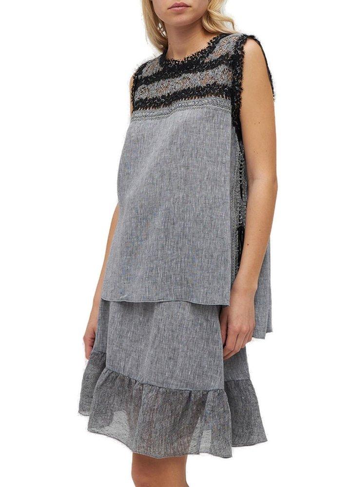 Ermanno Scervino Lace Trim Sleeveless Top