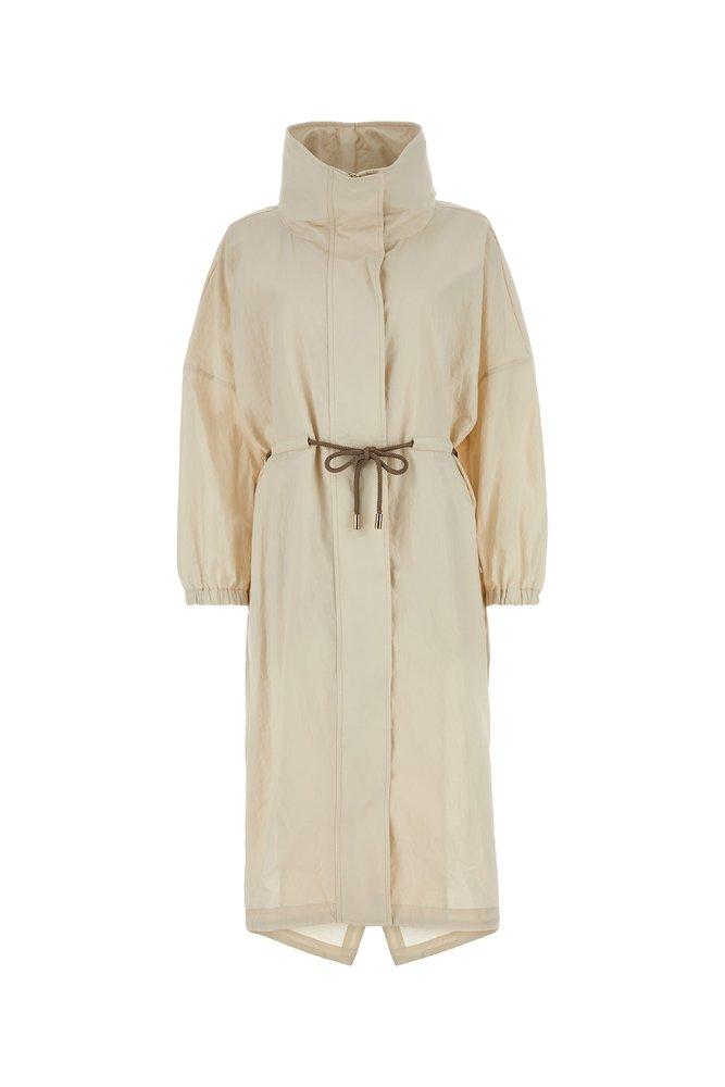 Moorer Malyn Drawstring Waist Maxi Coat