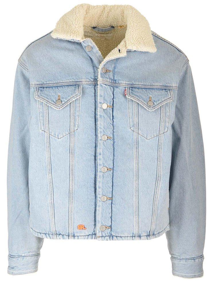 Erl X Levi's Sherpa Buttoned Trucker Denim Jacket