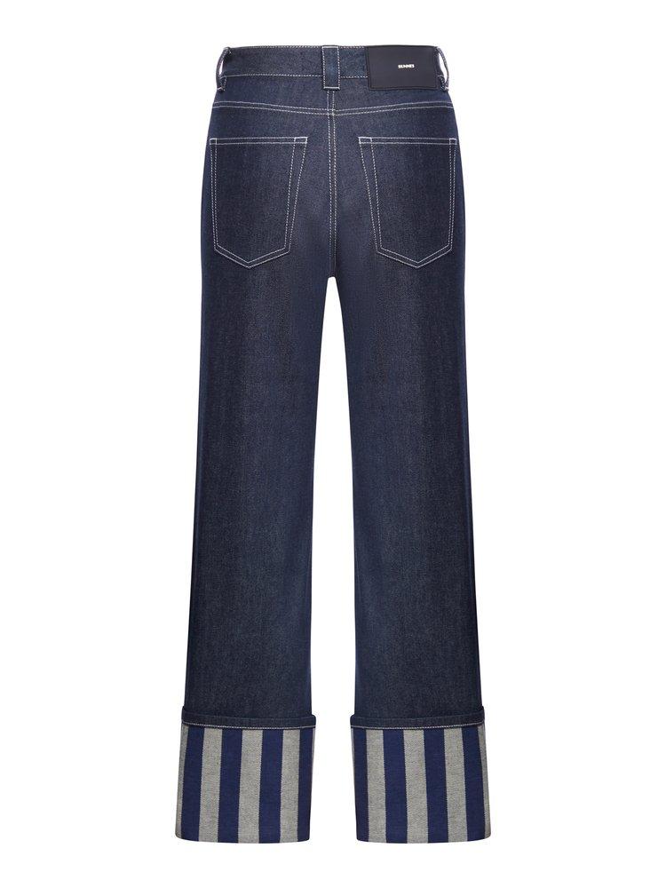 Sunnei Straight Leg Turn-Up Hem Jeans