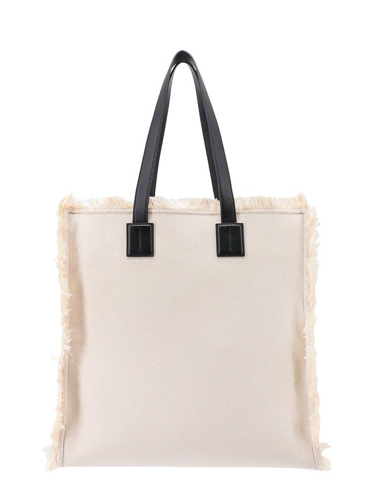 Bally Logo Embroidered Fringed Tote Bag