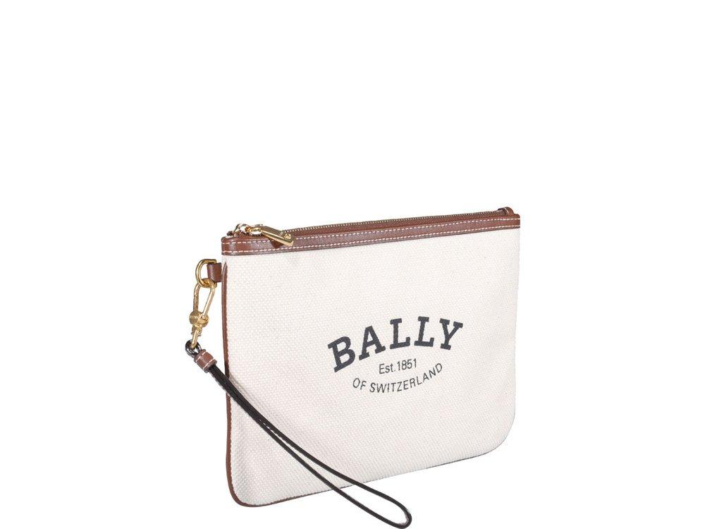 Bally Certhe Logo Printed Zipped Clutch Bag